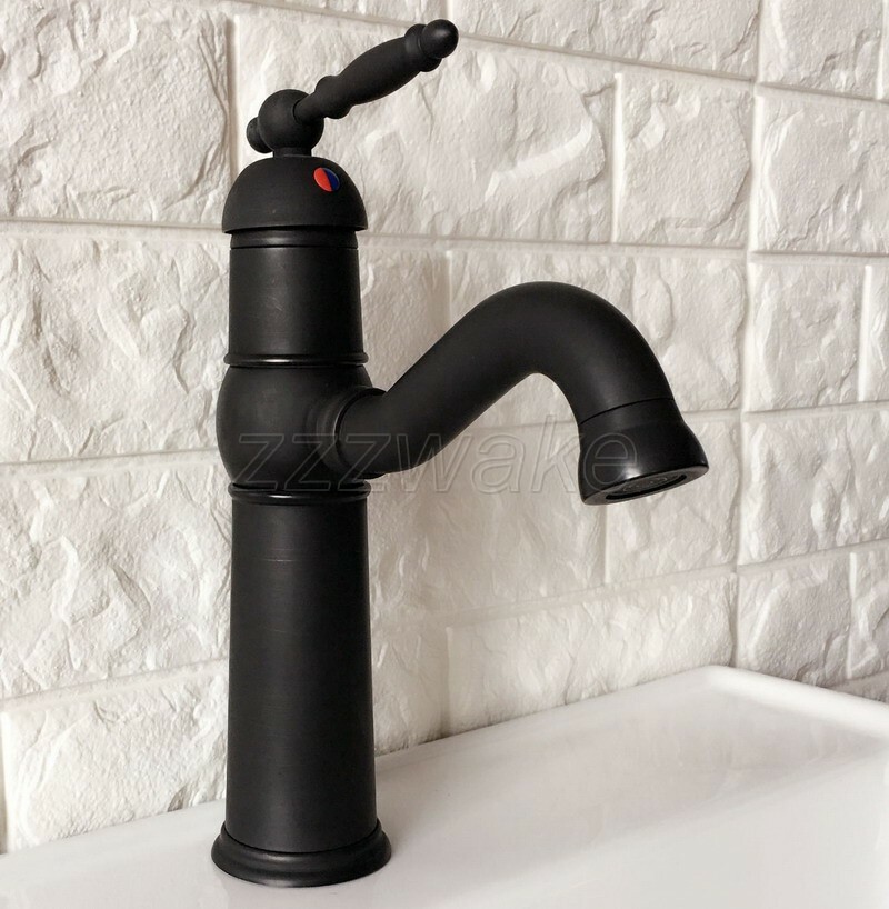 Oil Rubbed Bronze Swivel Spout Bathroom basin Mixer Tap Washroom Faucet znf365