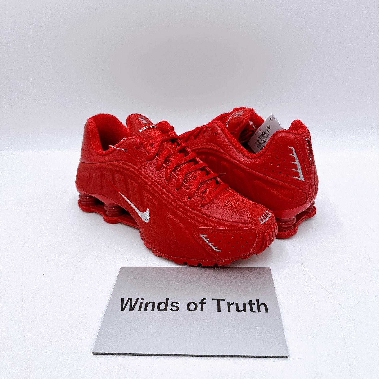 NIKE SHOX R4 GYM RED METALLIC SILVER IQ0608-687 Men's US 4.5 - 14 New
