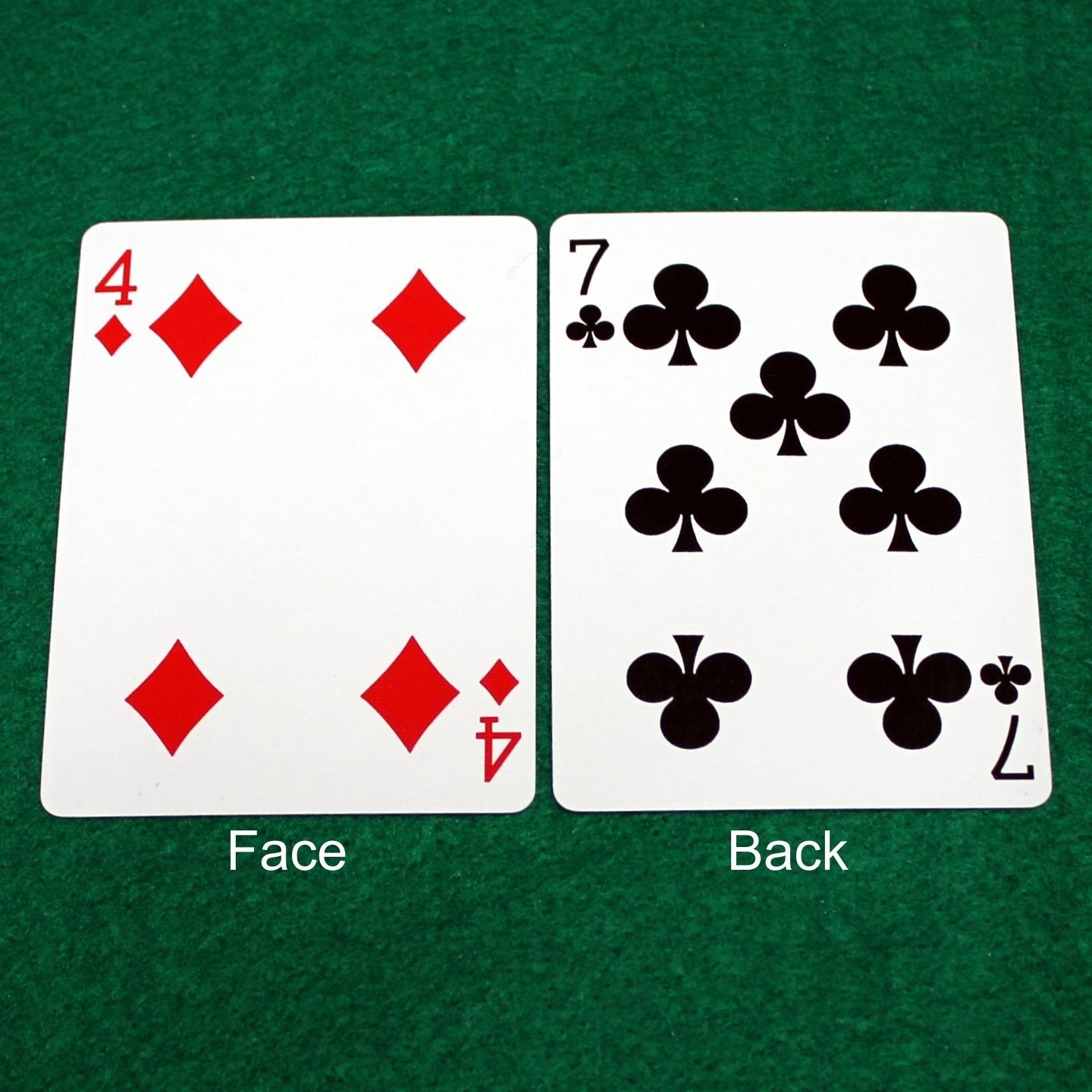 4 of Diamonds / 7 of Clubs - Double Face, Bicycle Printed Gaff Card