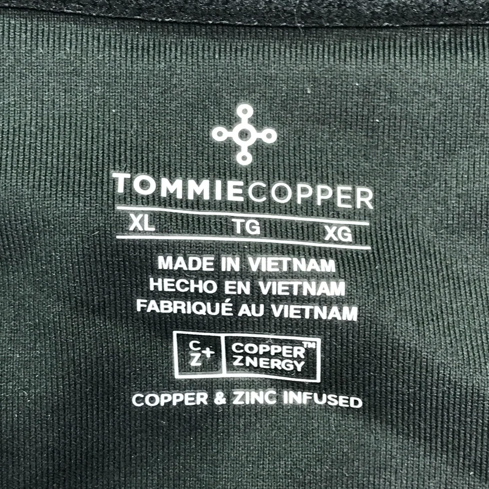 Tommie Copper Womens Back Support Posture Compression Top XL Black Zip Front