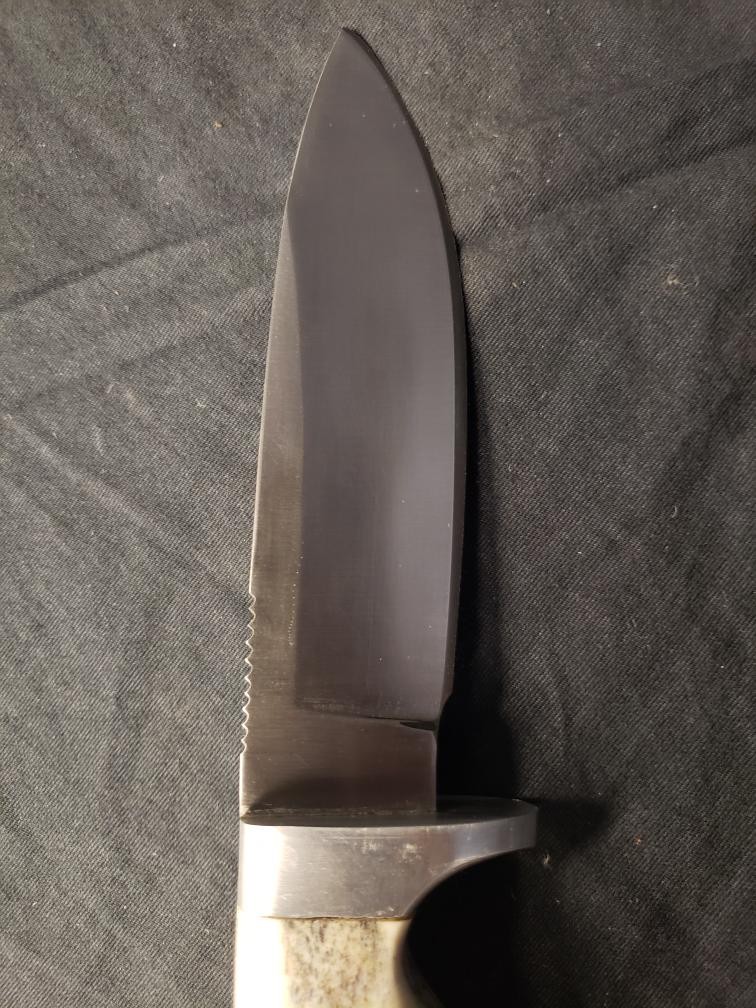 NO BRAND STAG HANDLE FIXED BLADE W/ SHEATH (B26005588)