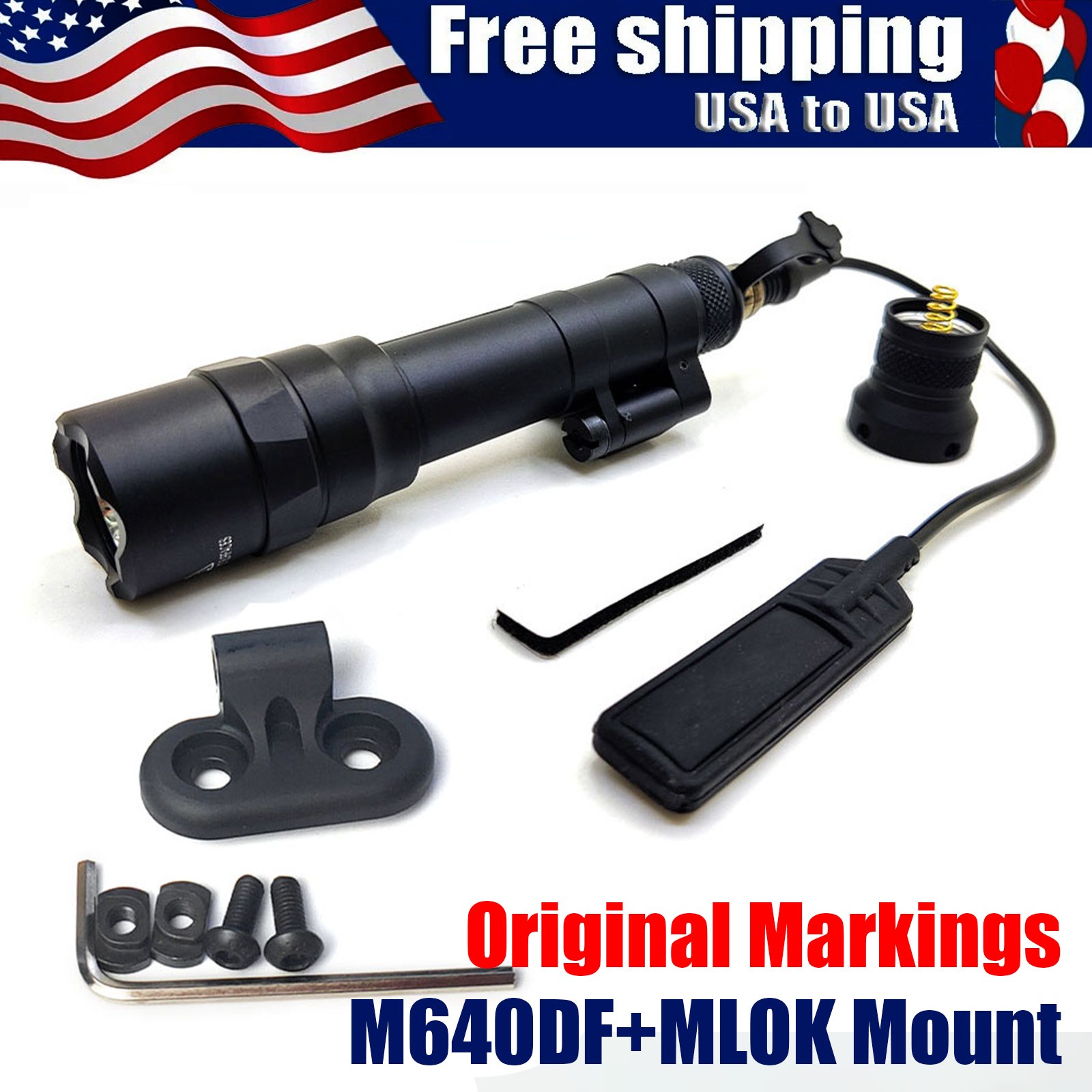 Offset Side M640DF High Lumen LED Flashlight with Pressure Switch + MLOK Mount