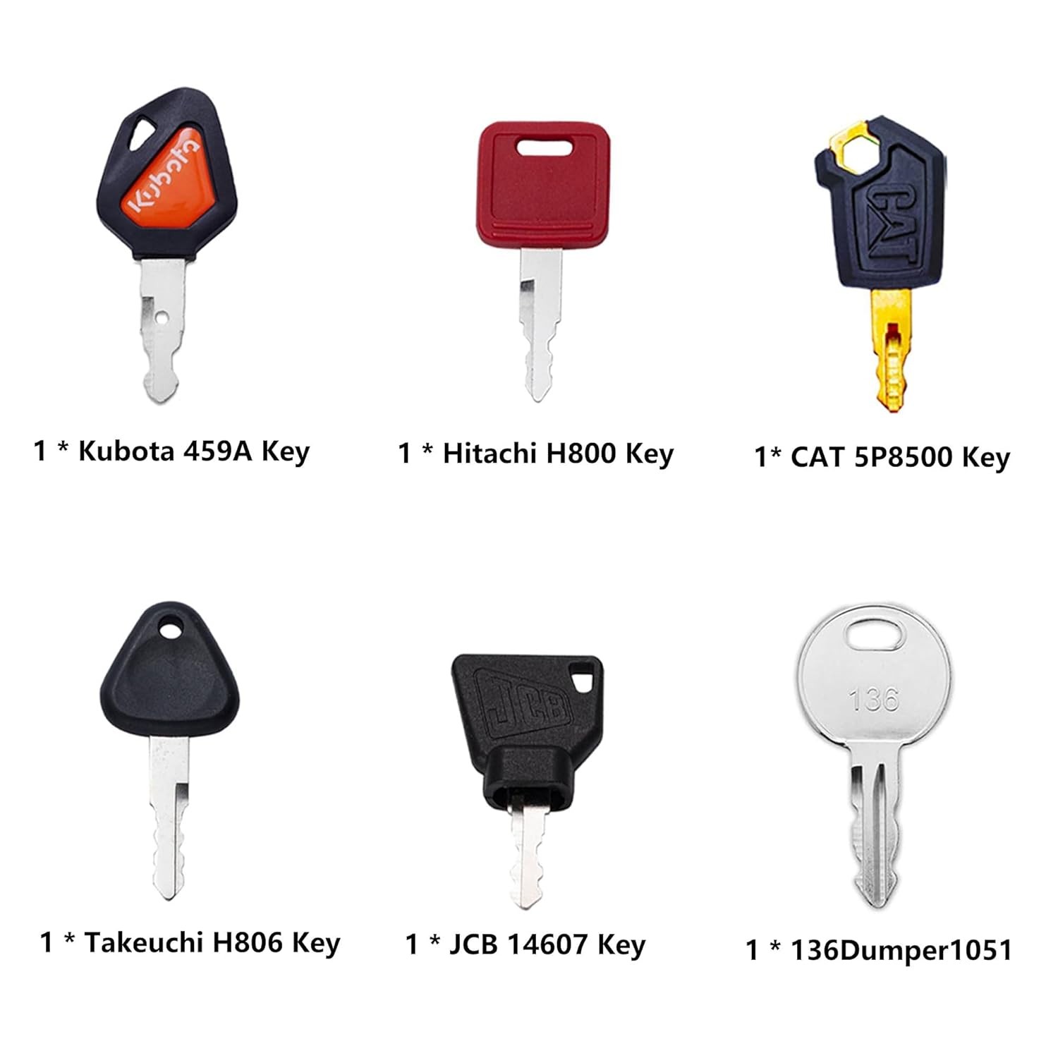 12 Pcs Dumper Keys, Ignition starter Key Set, Construction Universal Ignition St