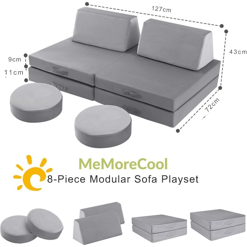 Kids Modular Play Couch – Compact Foam Explorer Sofa for Toddlers