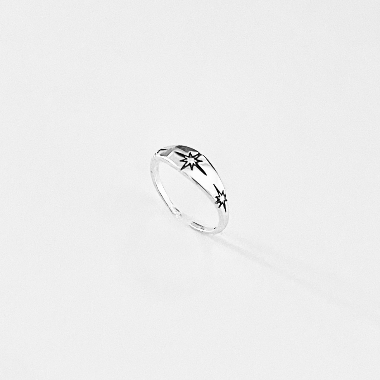Sterling Silver Moon and Star Toe Ring, Celestial Silver Rings