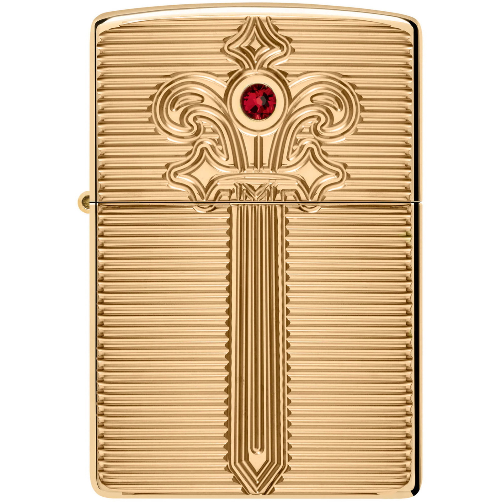 Zippo Windproof Pocket Lighter Royal Saber Design with Ruby-Red Crystal 46737