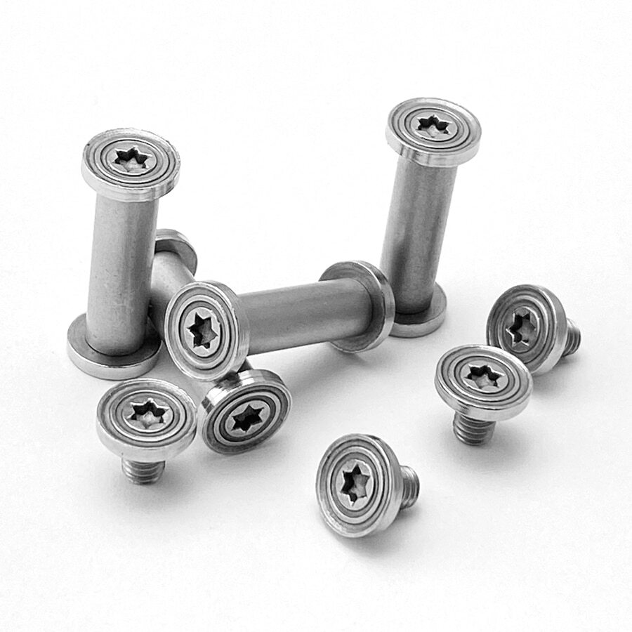 4 Pieces T8 Plum Blossom Knife Handle Screws Rivets Nuts Corby Bolts Pins Screws
