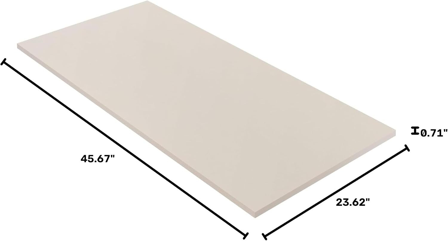 Universal Tabletop 45.67"X23.62", Solid One-Piece Melamine Table Top, Double Des