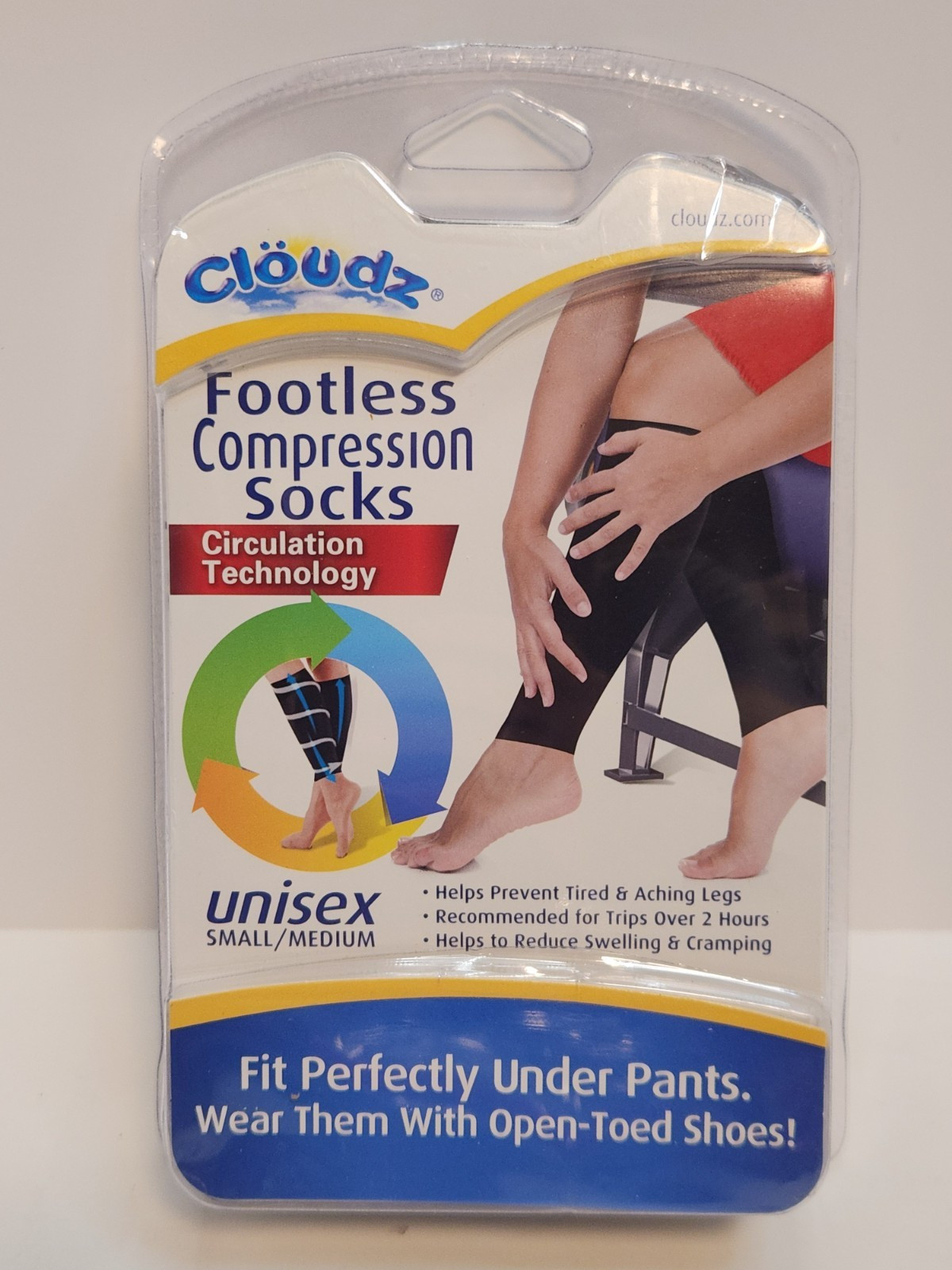 Cloudz Footless Compression Socks Circulation Sleeve Unisex Black Small/Med NEW