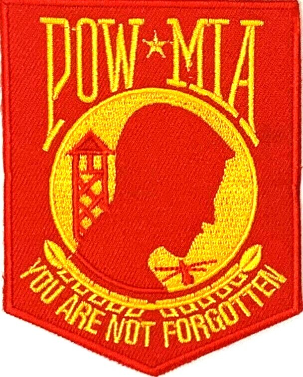 POW/MIA YOU ARE NOT FORGOTTEN MILITARY MARINE VET MOTORCYCLE IRON ON PATCH L-22
