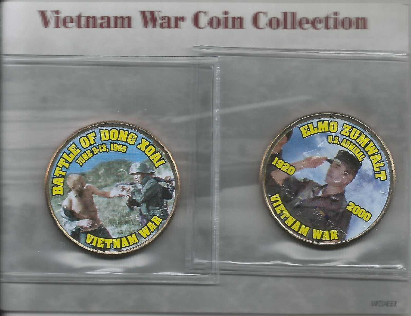 Vietnam Colorized Half Dollars - Battle of Dong Xoai - Elmo Zumwalt