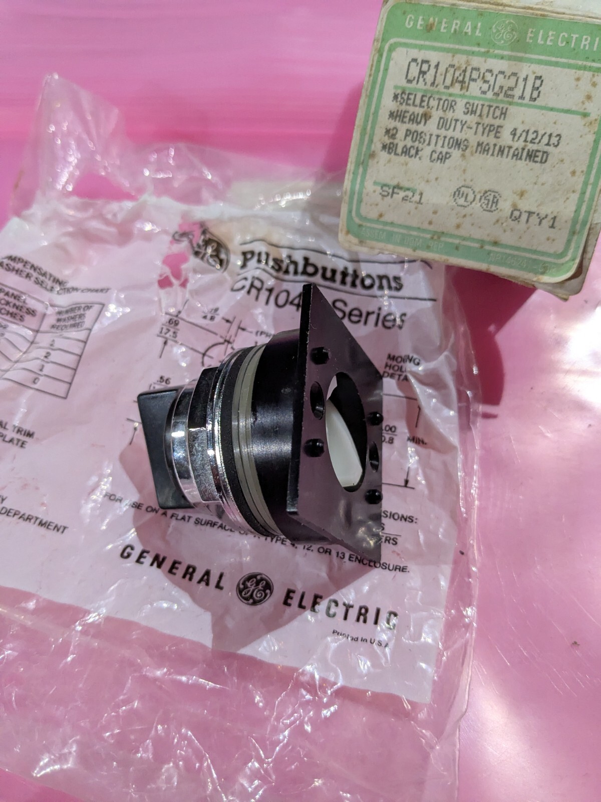 NEW GE CR104PSG Selector Switch !Charity!