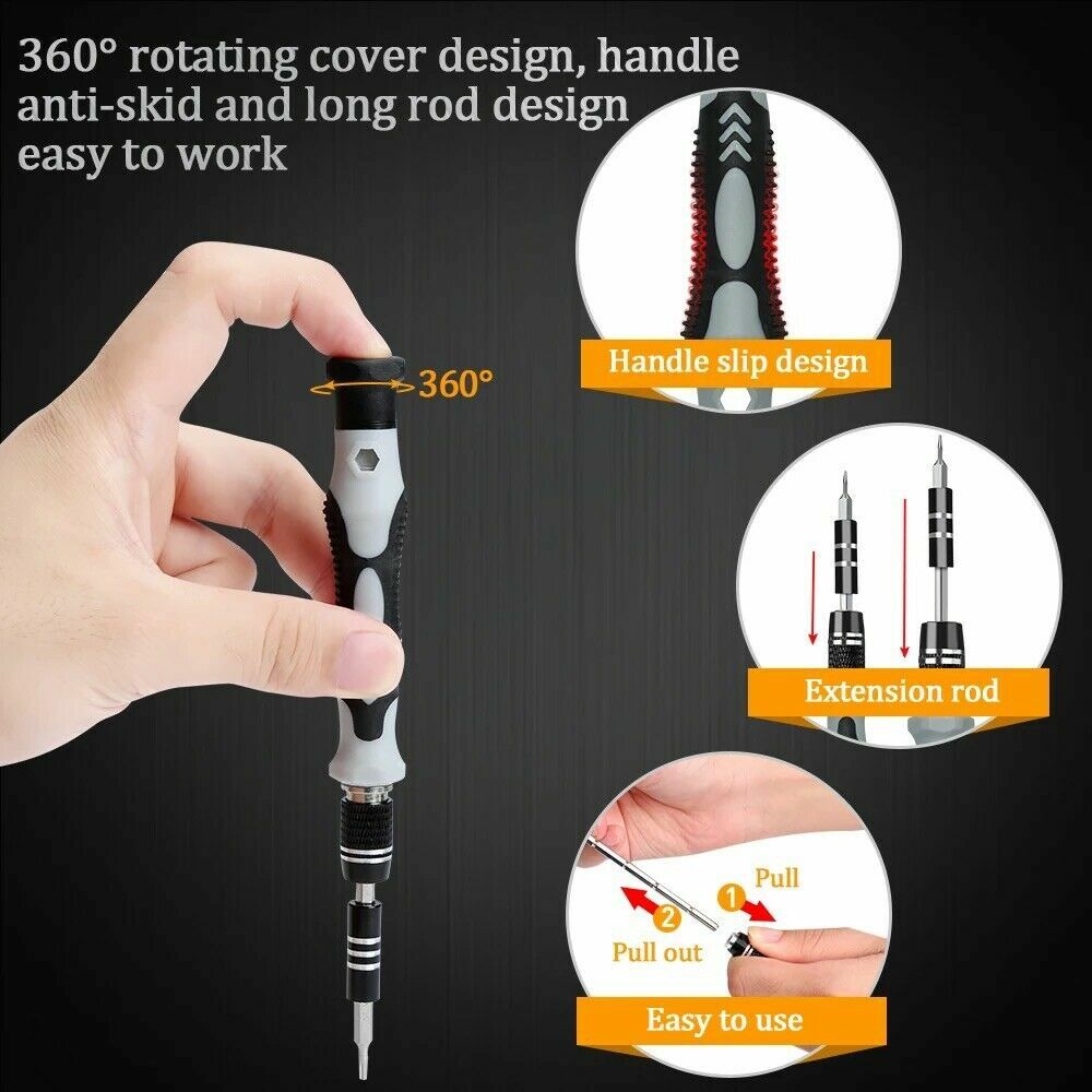 Micro Security Bit Set Tamper Proof Screws Torx Hex Star Triwing Screwdriver Kit