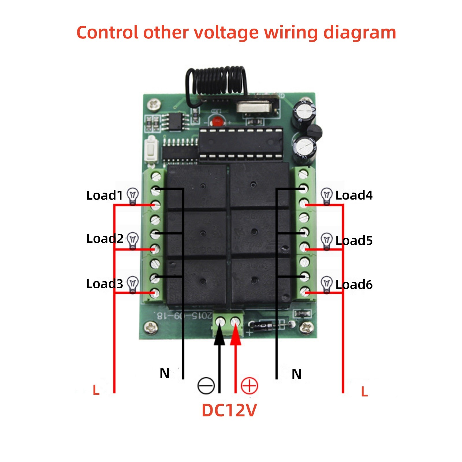 Remote Control RF Wireless Switch DC12V 6CH/6 Channel Smart Receiver Board Parts