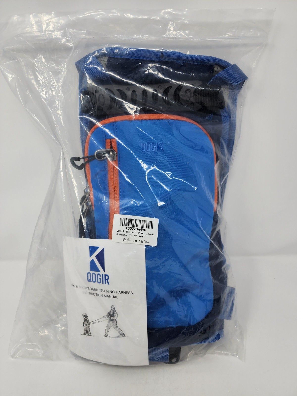QOGIR Ski and Snowboard Training Speed Control Harness Backpack for Kids Blue