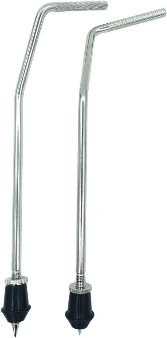 2Pcs Bass Drum Spurs Legs Bent Metal Floor Tom Type F-Bent, Silver