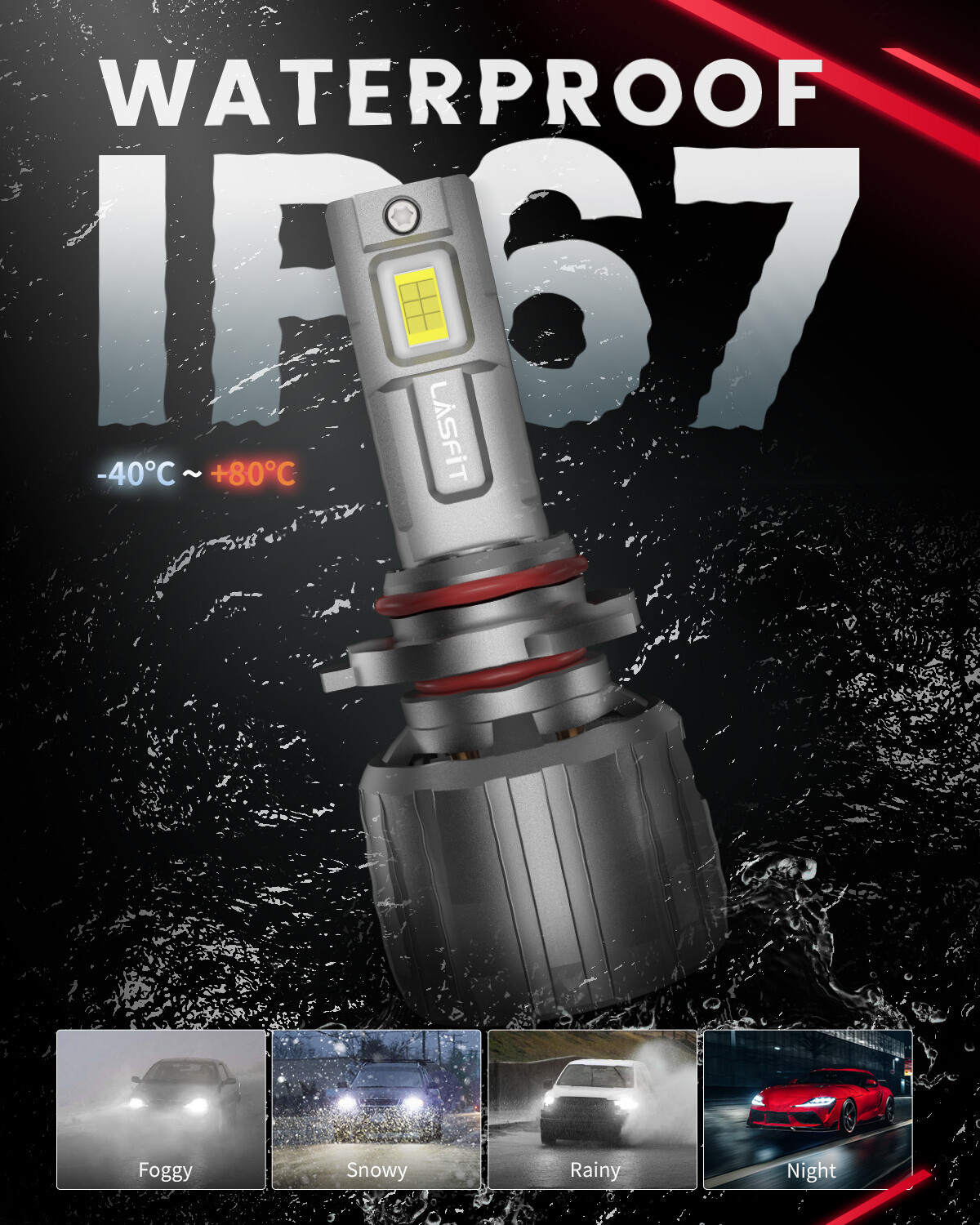 9005 HB3 LED Headlight Bulbs High Beam 13000LM White Replace Halogen Plug & Play