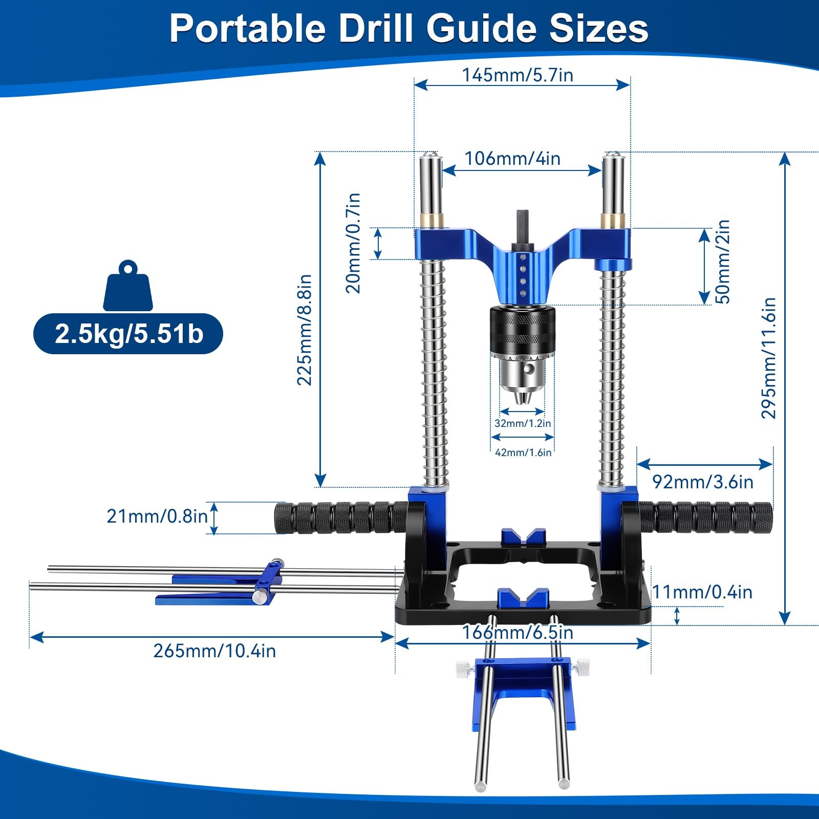 Upgraded Portable Drill Guide, Adjustable 0Â°to 60Â°Multi Angle Drill Guide for