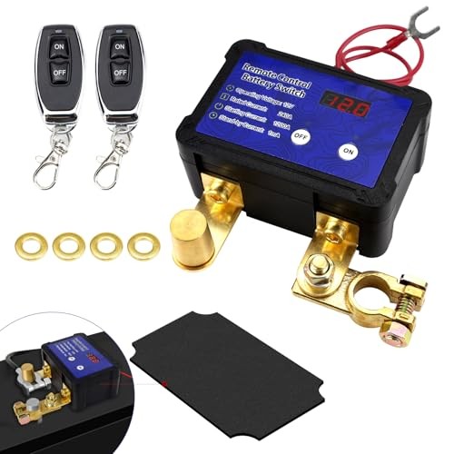 240A Remote Battery Disconnect Switch, 12V DC Voltmeter, RV Side Post Battery