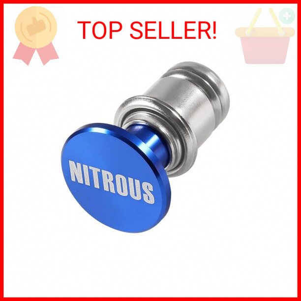 NITROUS Button Car Cigarette Lighter, MELIFE Anodized Aluminum Universal 12-Volt