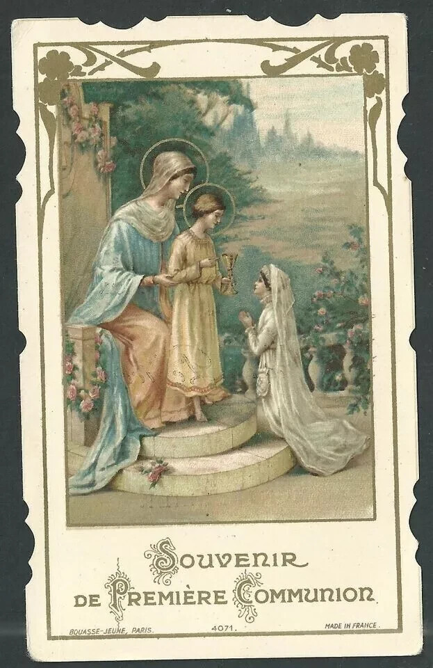 Holy card antique de la Virgin image pieuse santino estampa