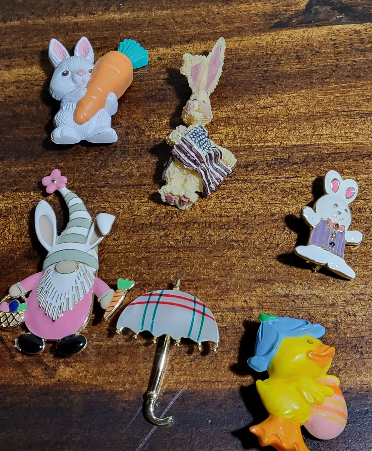 Lot Of 6 Spring/Easter Vintage Pins