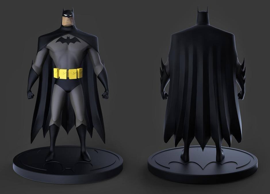 UNPAINTED Animated Series Batman 3d Printed Model Kit DC#20