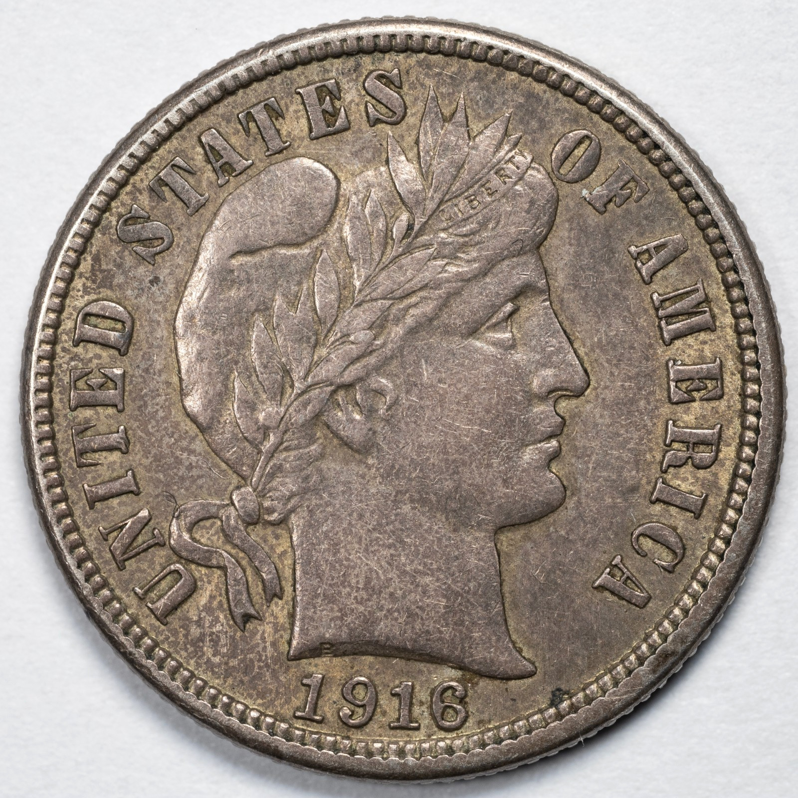 1916-S Barber Silver Dime Choice Almost Uncirculated AU++