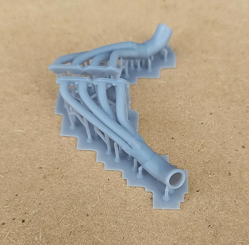RESIN 3D PRINTED 1/24 1/25 DOWNSWEPT SIDE EXIT HEADERS SHALLOW