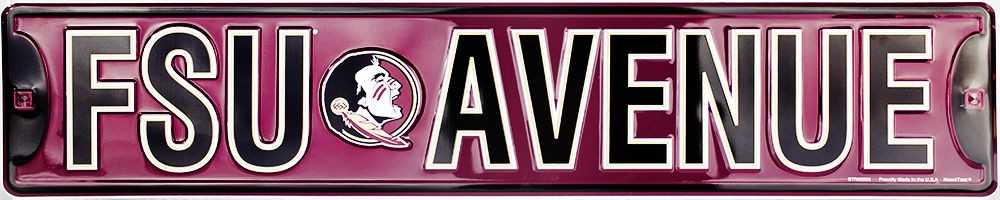 FLORIDA STATE SEMINOLES METAL STREET SIGN 24" X 5" FSU AVENUE AVE GAME ROOM
