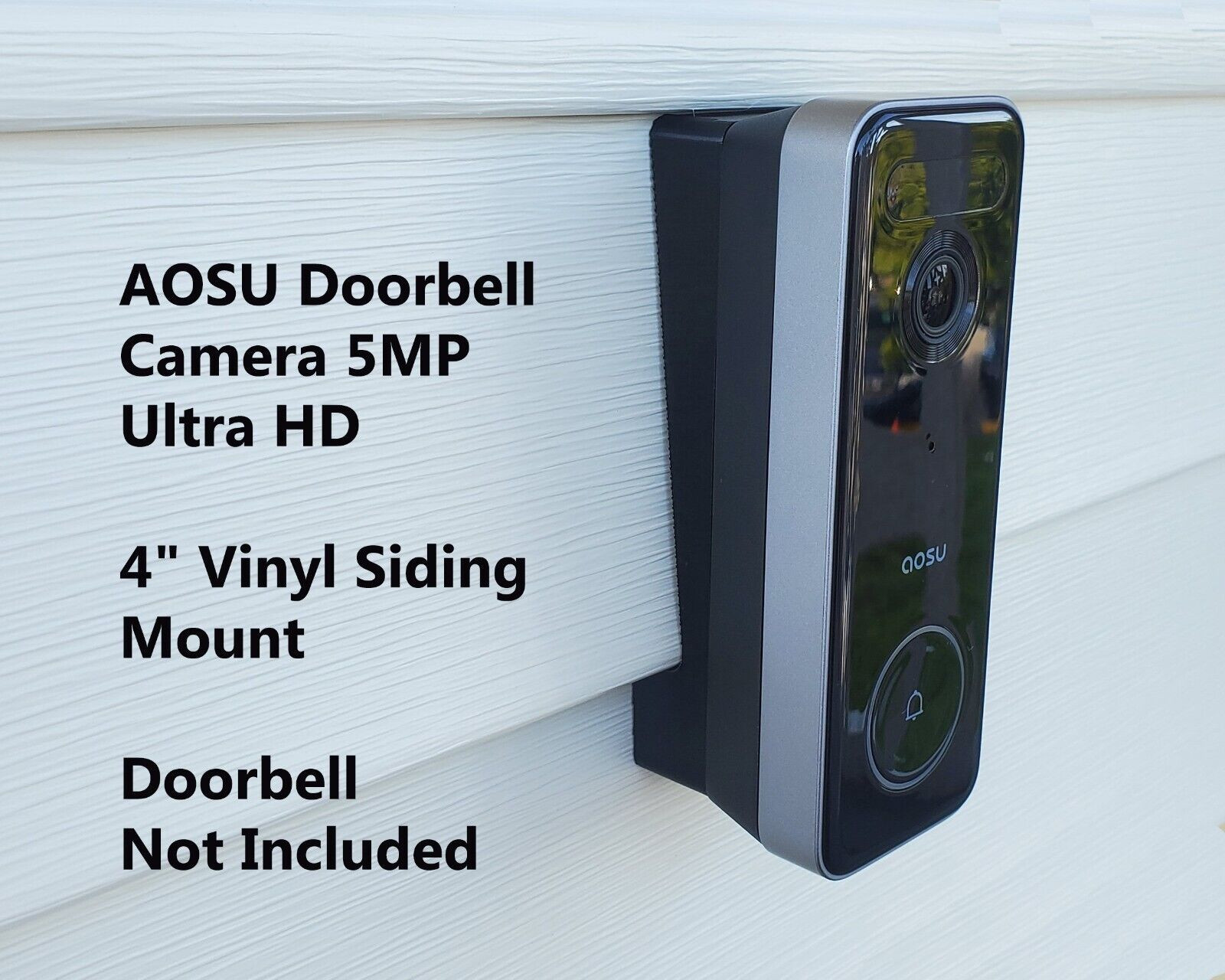 AOSU Doorbell Camera 5MP Ultra HD 4" Vinyl Siding Mount Angle Adjustment Wedge