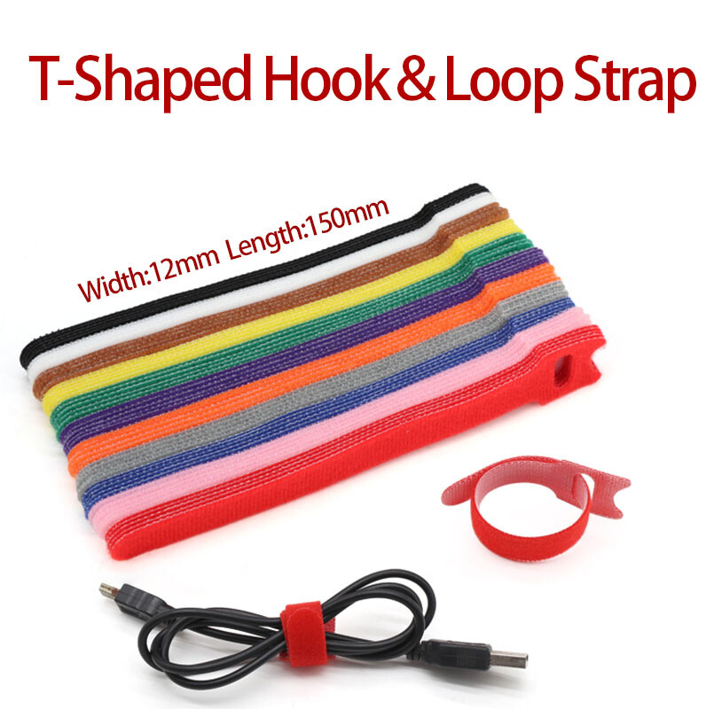 T-Shaped Hook＆Loop Strap Available In Multiple Colors Width:12mm Length:150mm