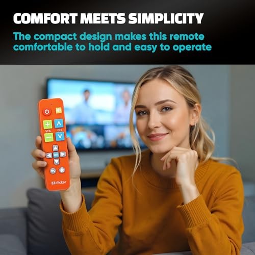 Big Button Universal TV Remote () Simple Easy to Use, Great for Seniors, Orange