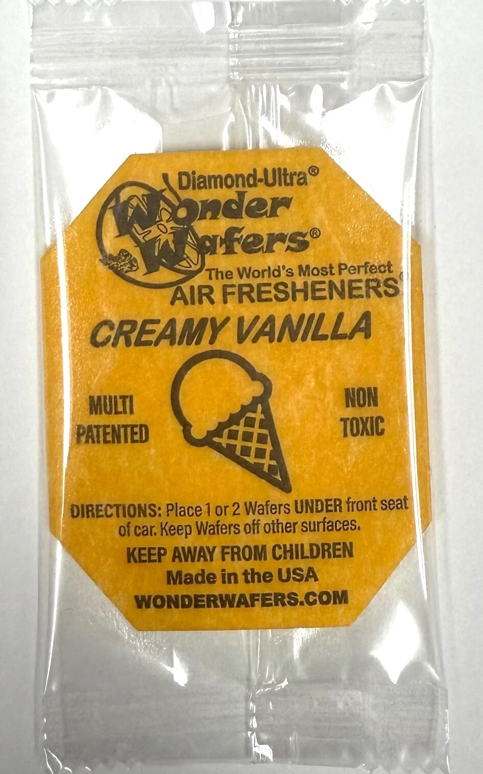 50 Count Wonder Wafers Creamy Vanilla Individually Wrapped Air Fresheners Detail