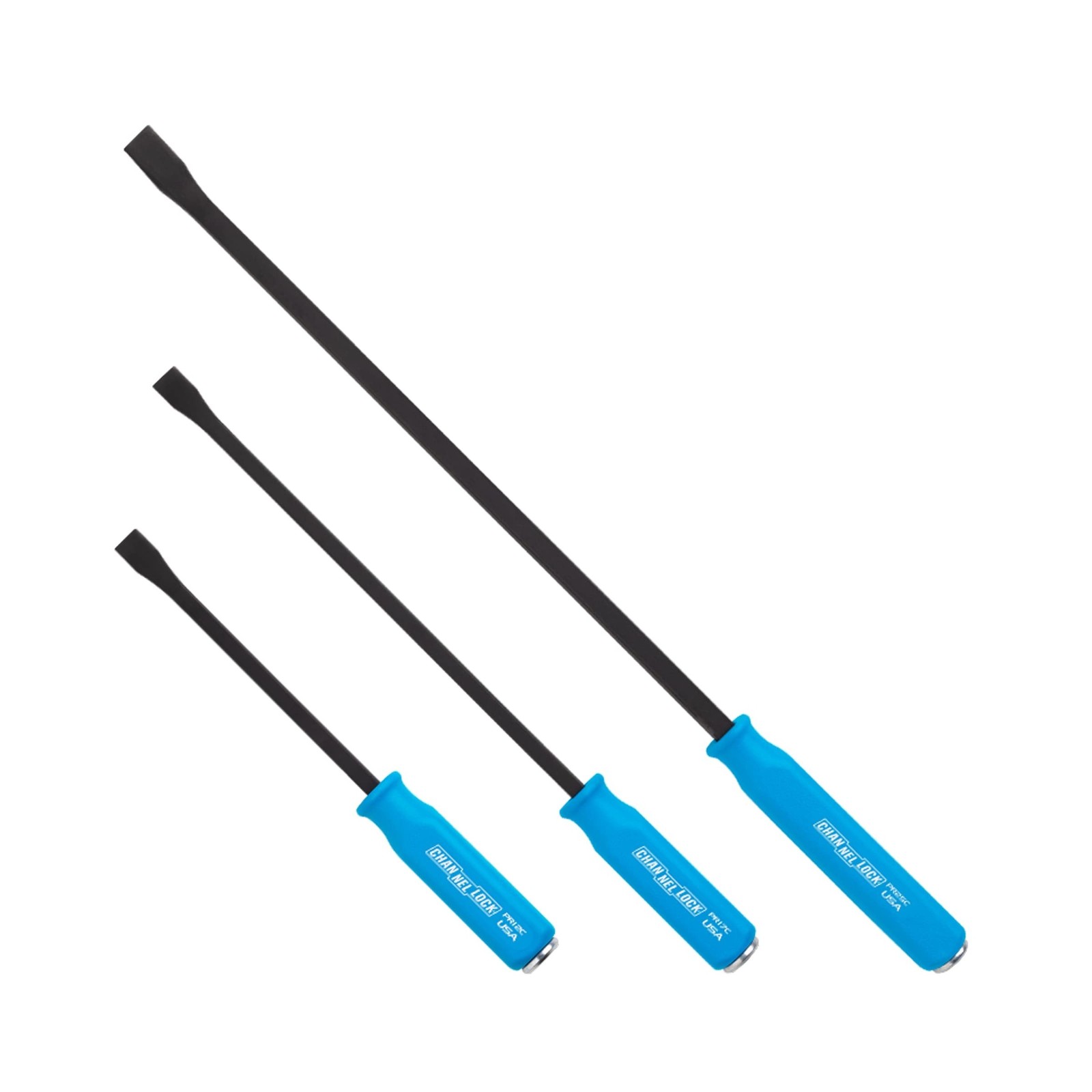 Channellock 3pc Professional Pry Bar Set - Ergonomic Molded Grip, Made in USA...