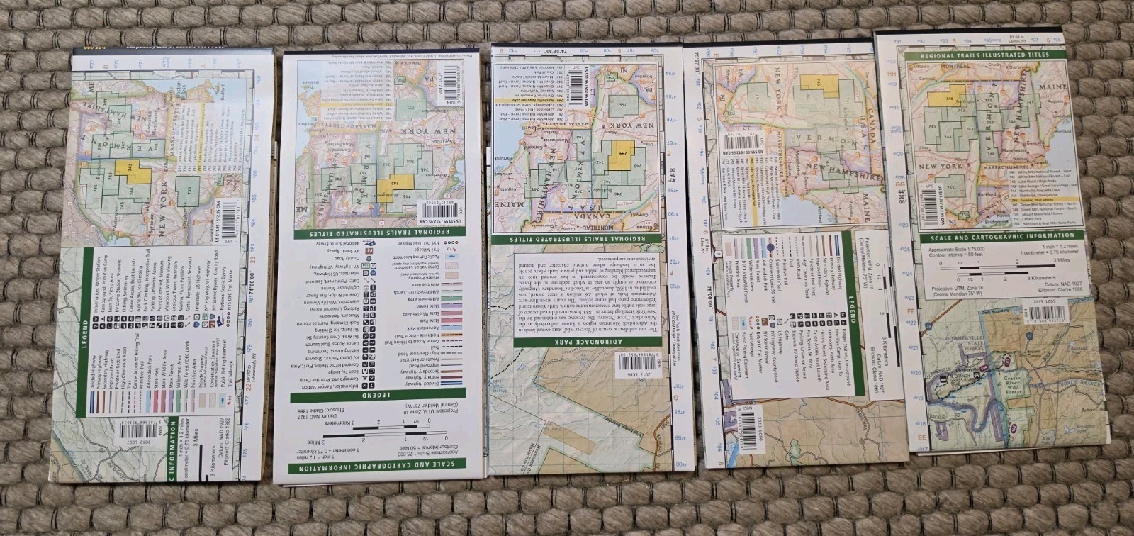 National Geographic Trails Topographic Maps Adirondack Park 5 Pack Bundle