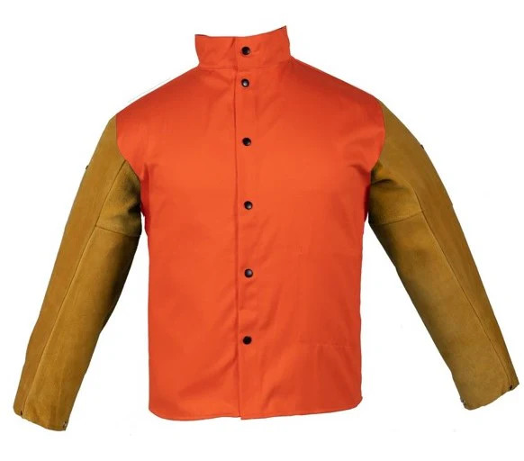Trust Protection 5402 Medium Weight FR Orange 30" Jacket W/Leather Slv, 4XL