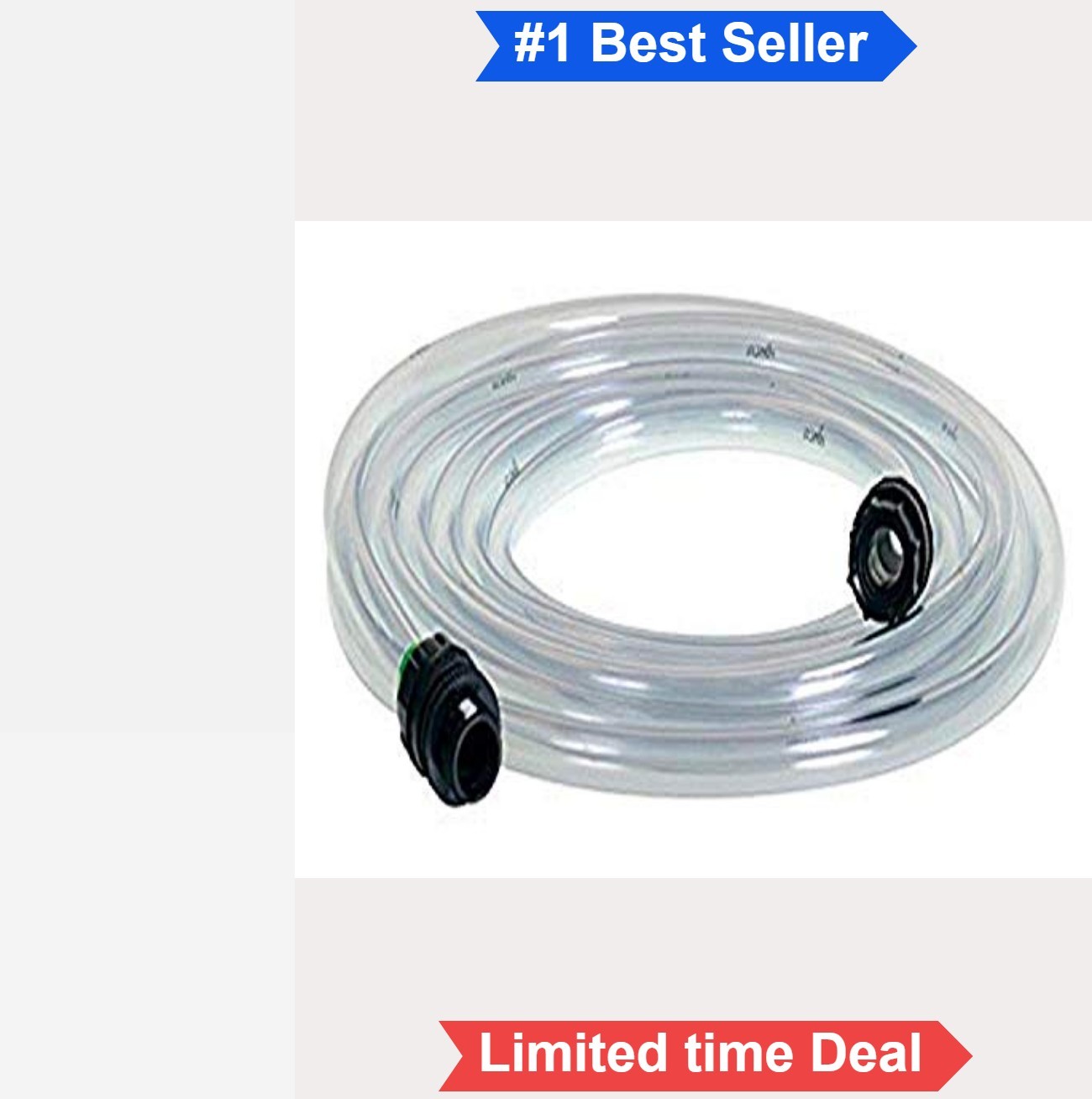 Aquarium Gravel Tube Hose Extension 20 Feet Adapters Included Freshwater Marine