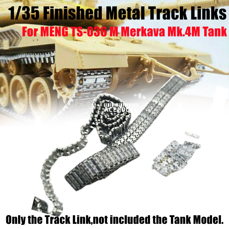 1/35 Merkava Mk.4M Tank Finished Metal Track Links w/Metal Pins for Meng TS-036