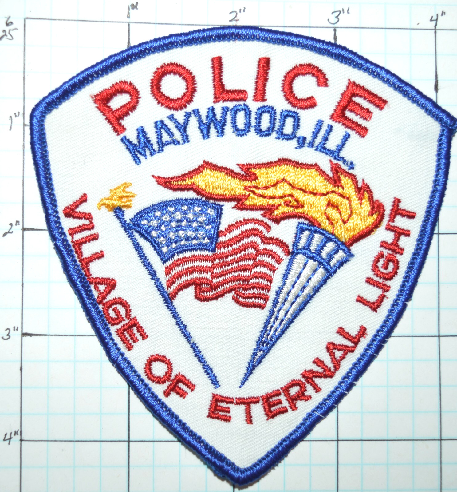 ILLINOIS, MAYWOOD VINTAGE POLICE DEPT PATCH