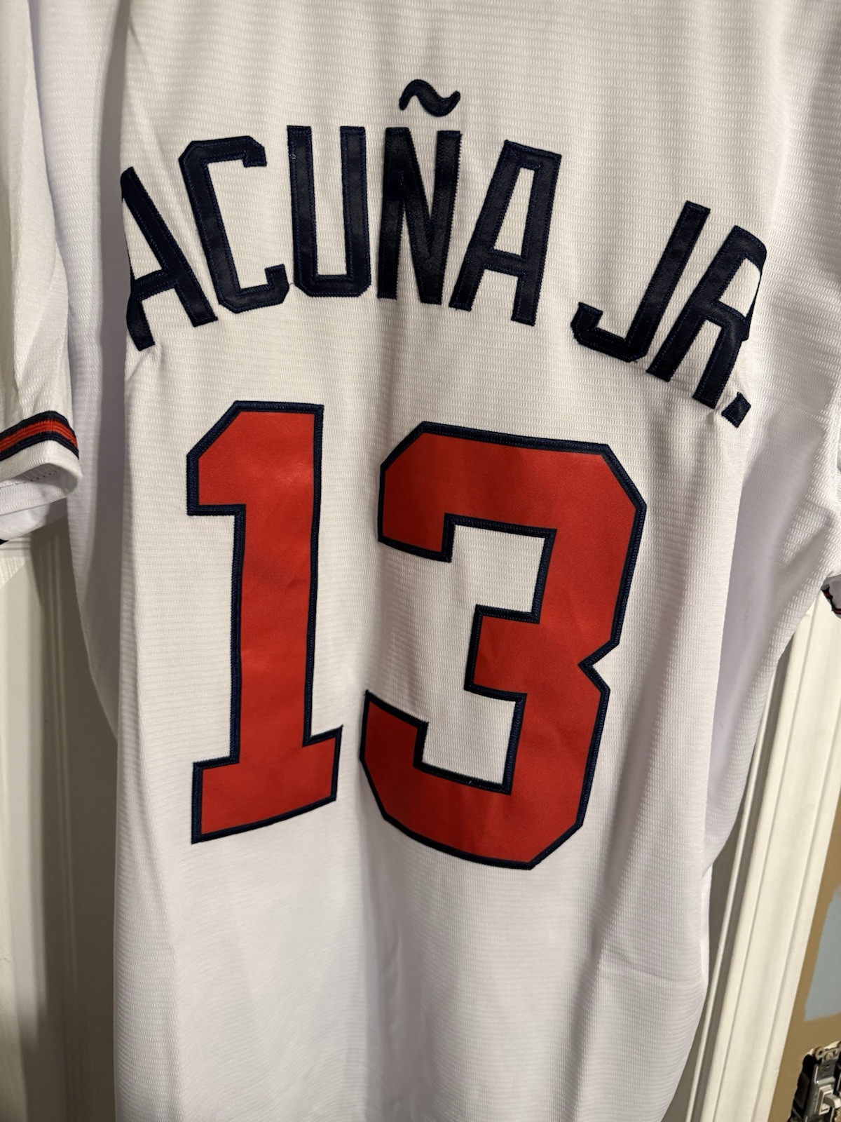 NEW- ACUNA JR WHITE GAMETIME BRAVES JERSEY SIZE XXL