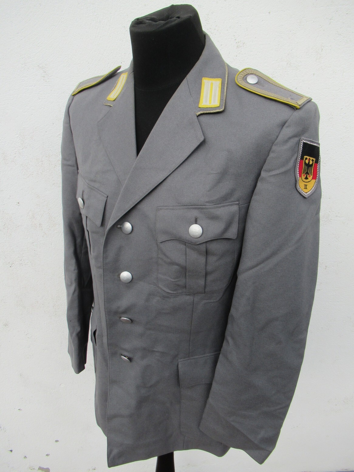 German Army grey officer blazer tunic jacket military uniform insignia gold trim