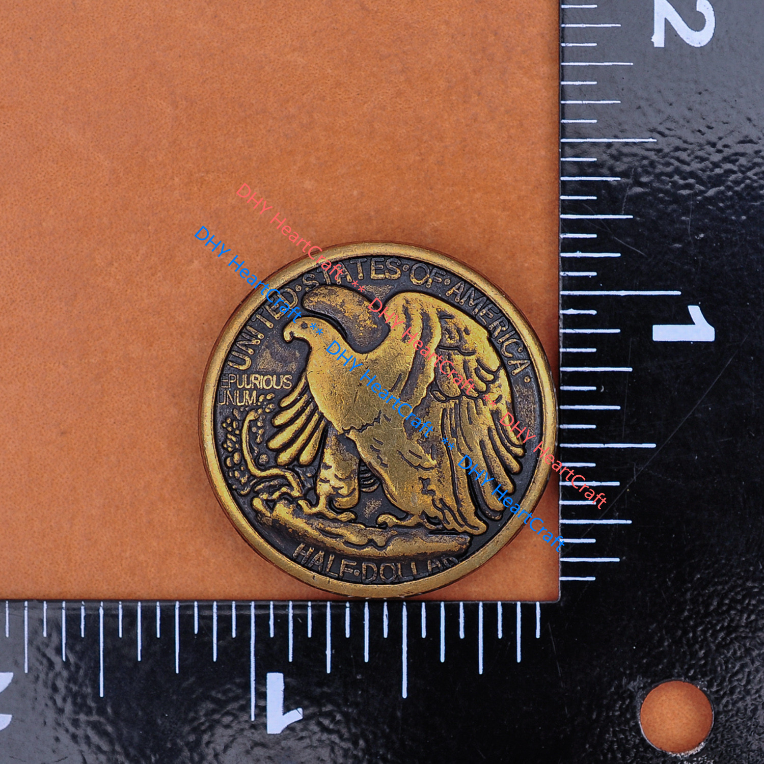 10X Retro Half Dollar Liberty Eagle Replica Leathercraft Conchos Set Screw Back