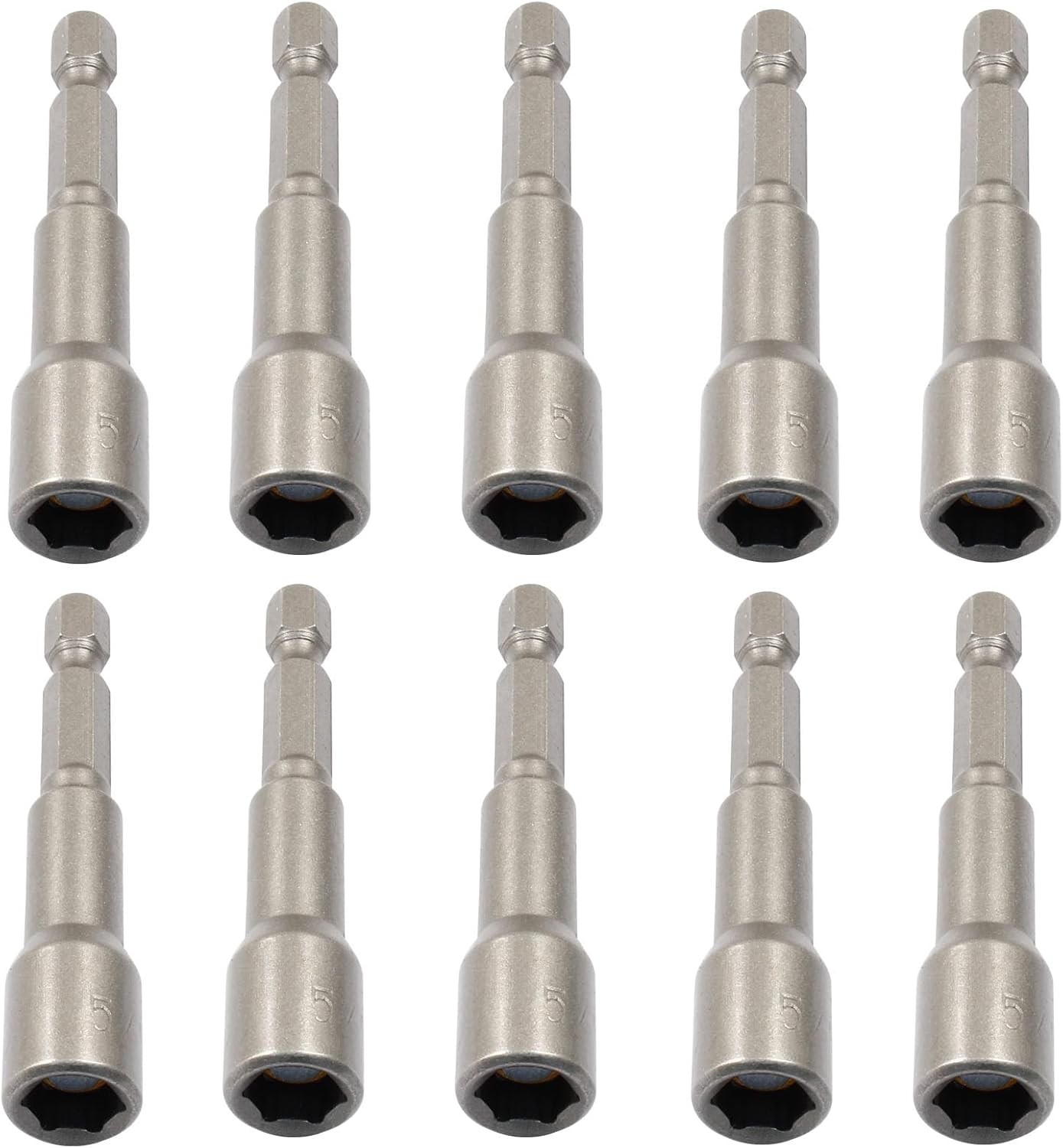 Litoexpe 10 Pcs 5/16 Inch Hex Magnetic Power Nut Driver