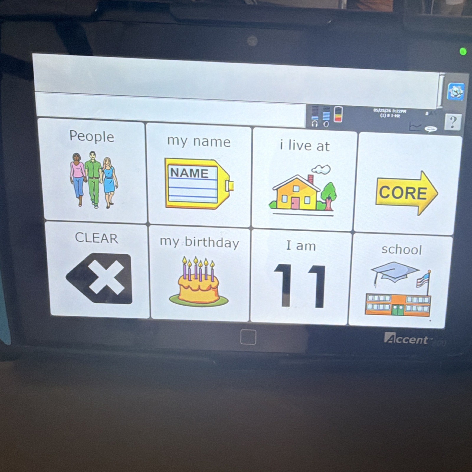 Accent 800 Portable Touchscreen Speech Generating Device Black