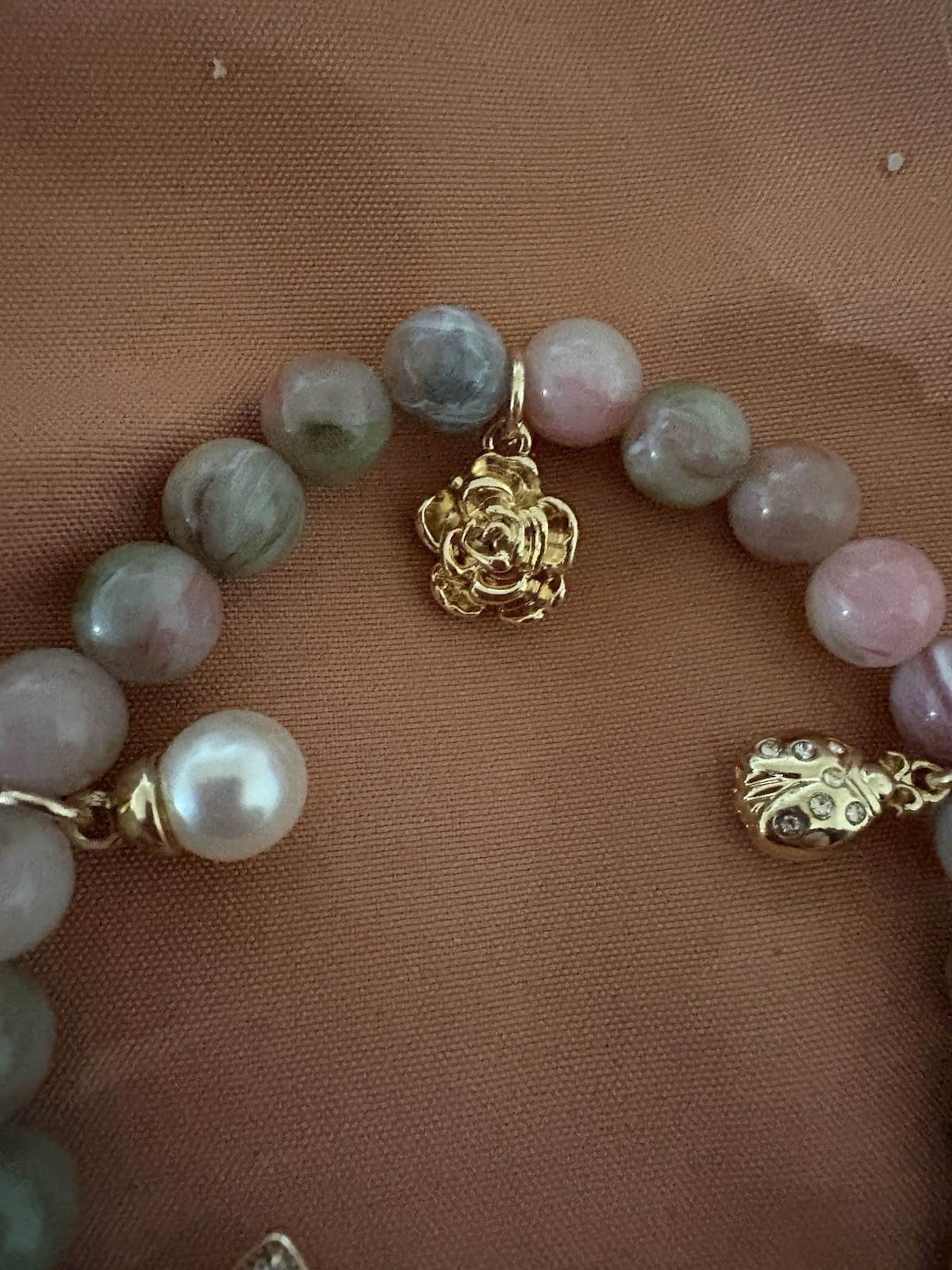 Handcrafted Multicolor Gemstone Beaded Charm Bracelet Stackable Nature Dangle