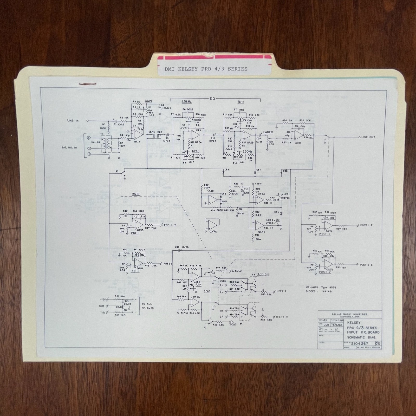 VINTAGE DMI KELSEY PRO 4/3 SERIES SCHEMATICS