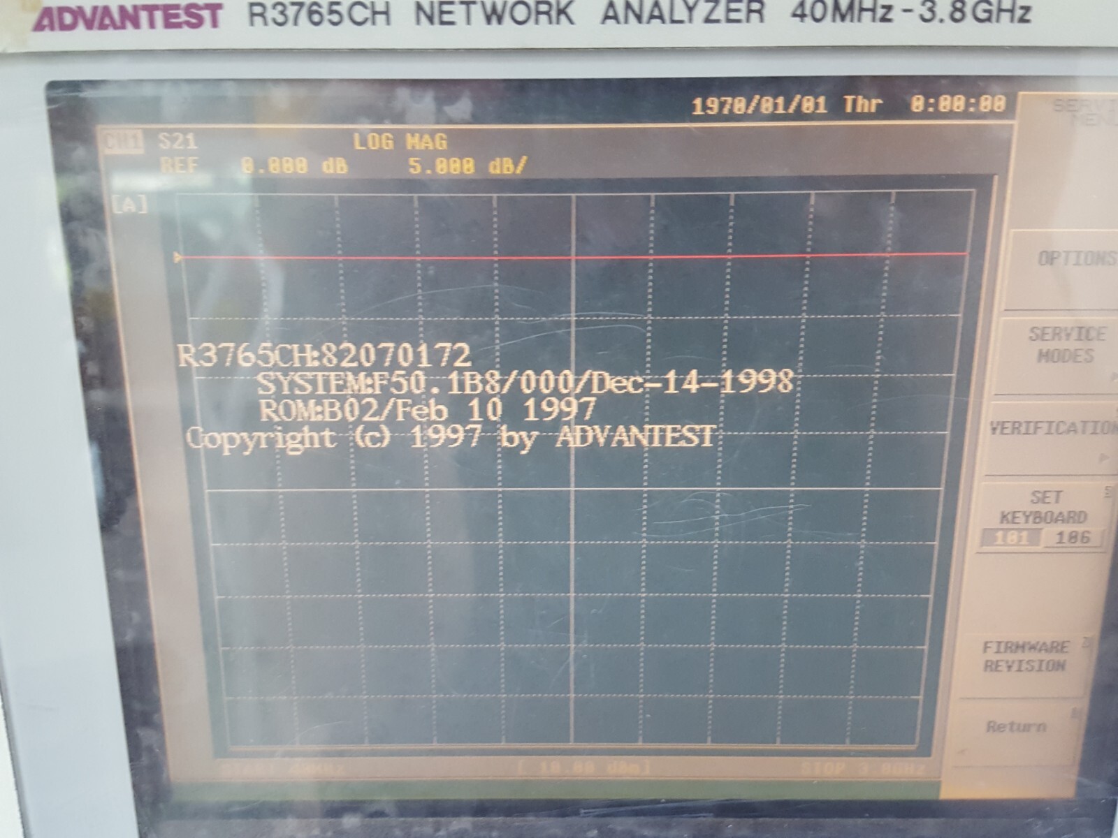 Advantest R3765CH: Network Analyzer, 40MHz-3.8GHz, Not working (0172)