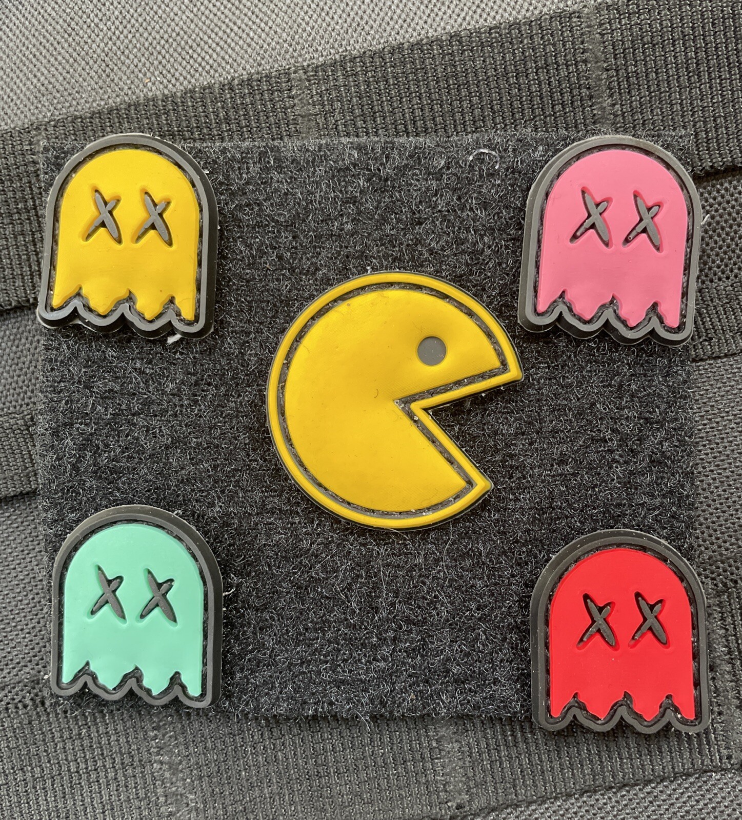 Pacman Redux Retro 80s Rubber Patch Ghosts Hook Loop Morale Tactical Army
