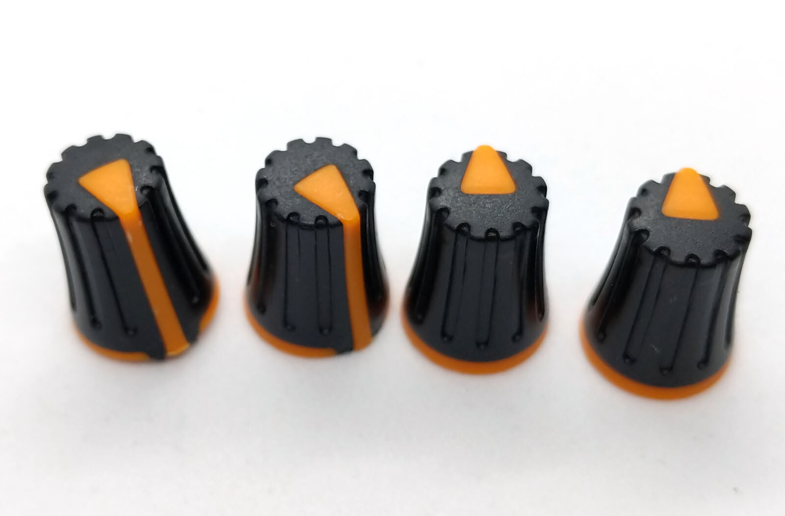 4 Orange & Black D-Shaft Pot Knobs for 6mm 270° DJ-TECH BEHRINGER SOUNDCRAFT